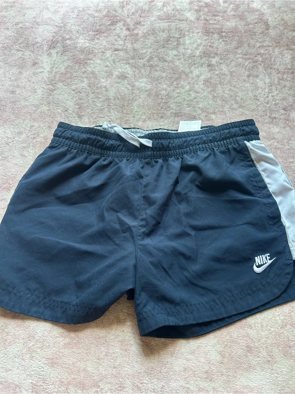Nike Men’s Dark Blue Athletic Shorts with White Side Panels